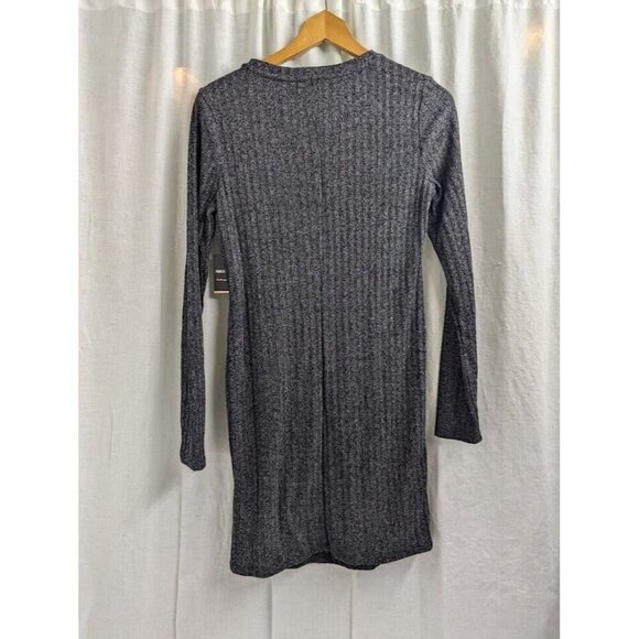 Forever 21 long sleeve, heather gray black mini dress, women's size Large E3 - Picture 5 of 7